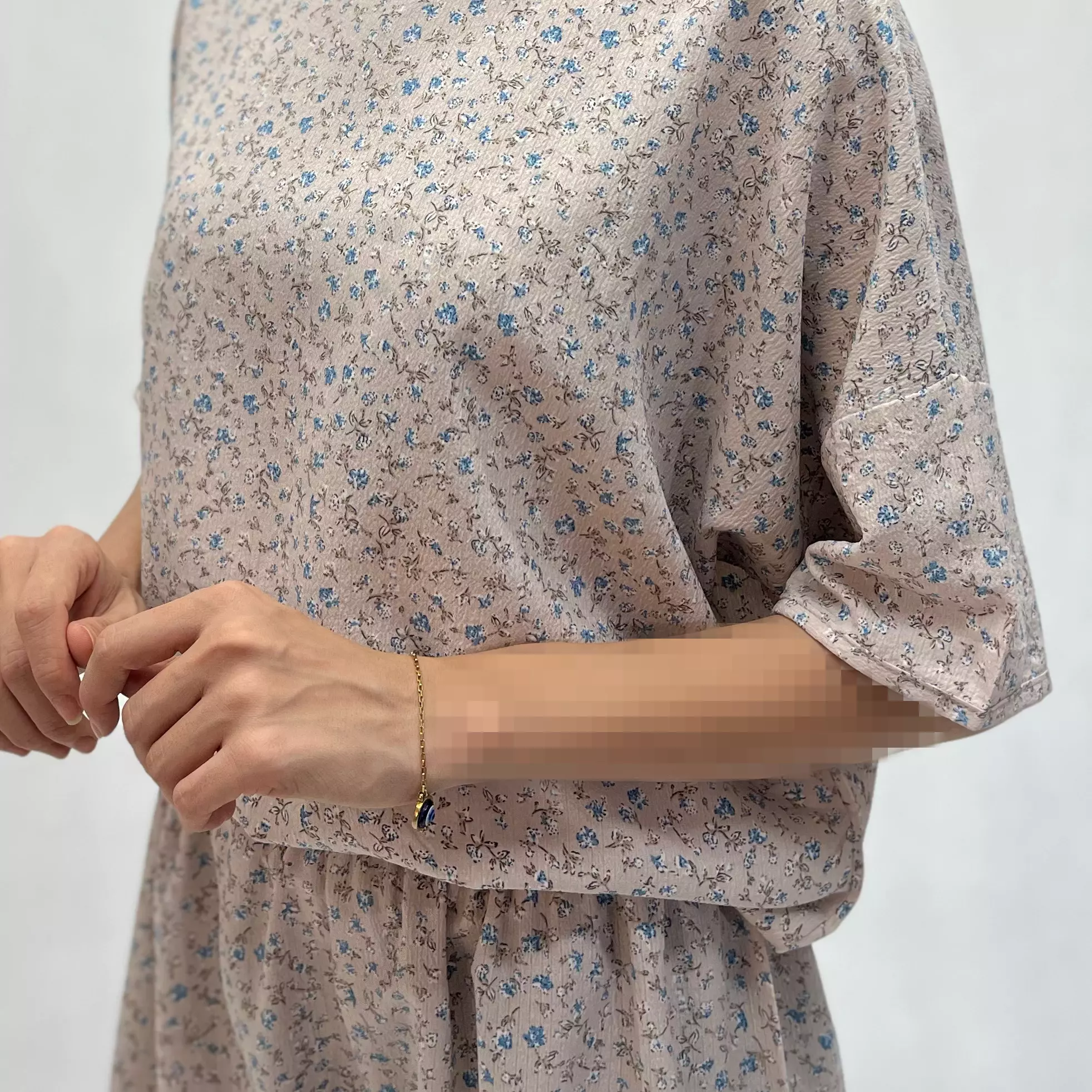 ست تیشرت و شلوار زنانه نخی گلدار 0011526153